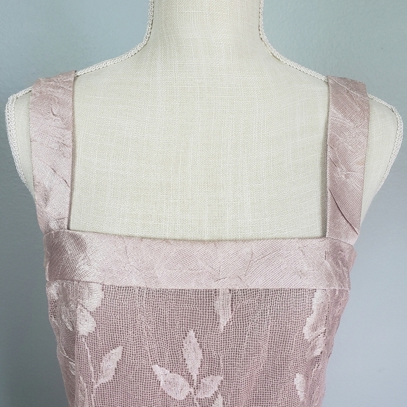 DAMIANOU Vtg 2 Piece Formal Maxi Dress Jacket Set Sheer Lace Floral Pink Sz S - Picture 7 of 14